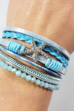 Bratara dama piele Sea Star Blue-MY40